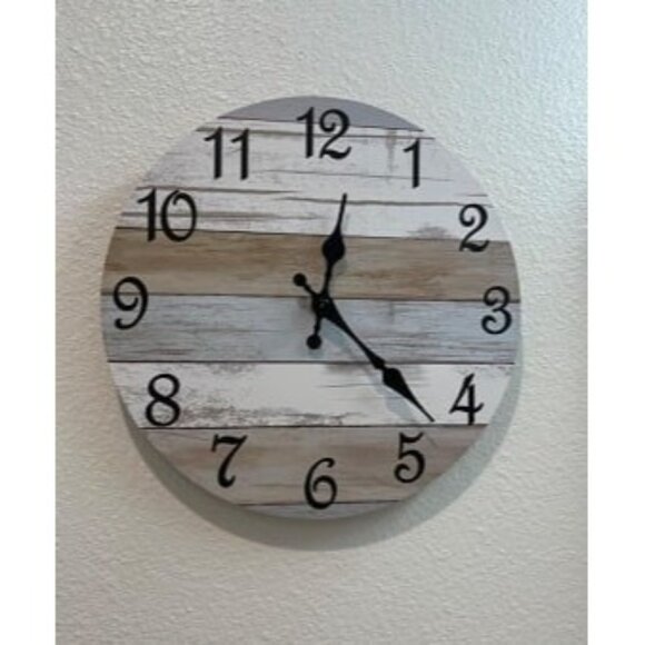 New Wall Clock 12 Inch Bathroom Clock, Rustic Wall Clocks Battery Operated - Picture 2 of 2